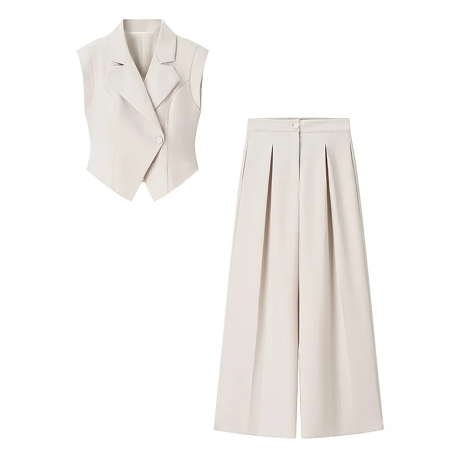 Conjunto chaleco y pantalón amplio