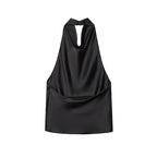 Top halter satinado