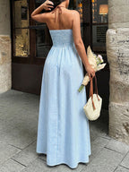 Vestido largo de rayas