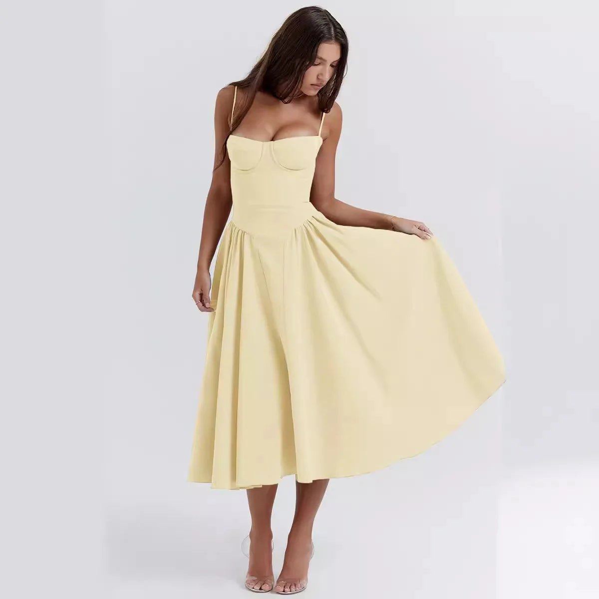 Vestido midi plisado