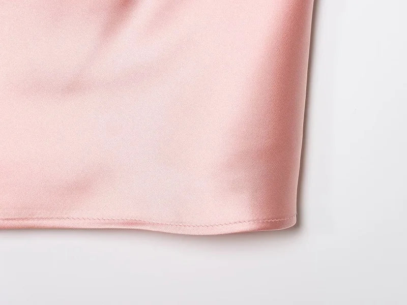 Top halter satinado
