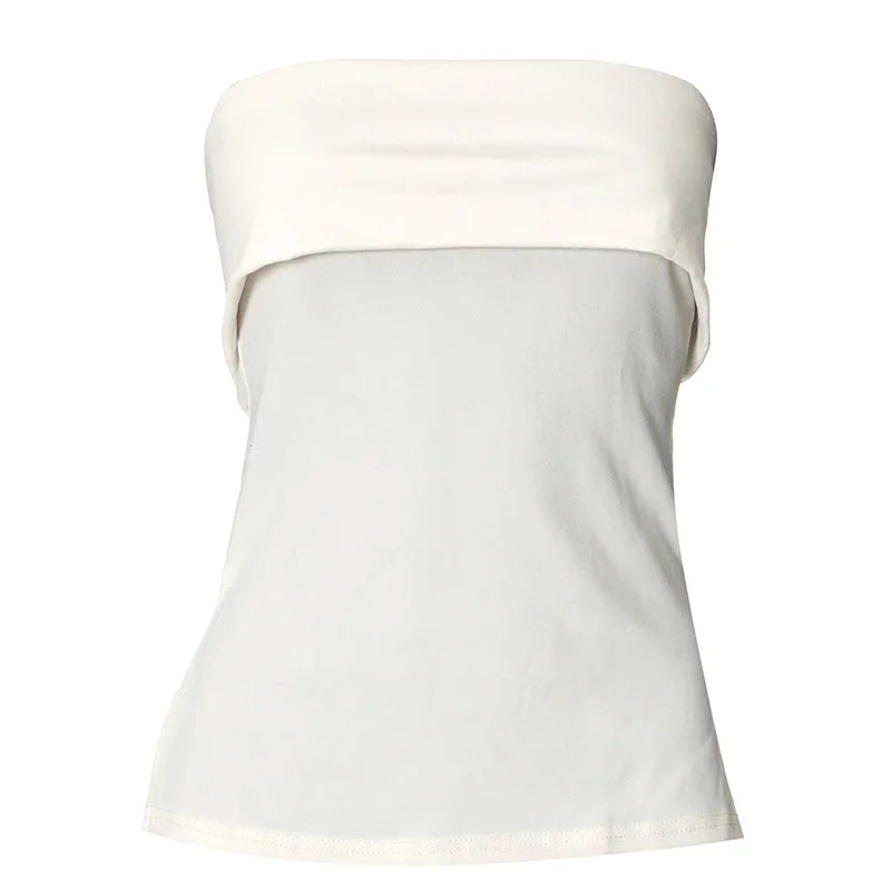 Top bandeau fruncido