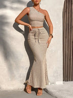 Conjunto plisado con falda sirena