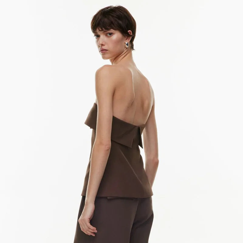 Top bandeau fruncido