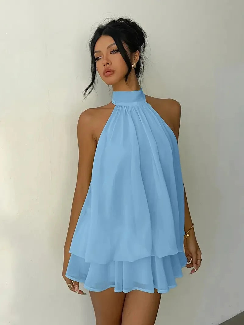 Vestido Mila Halter Espalda Descubierta