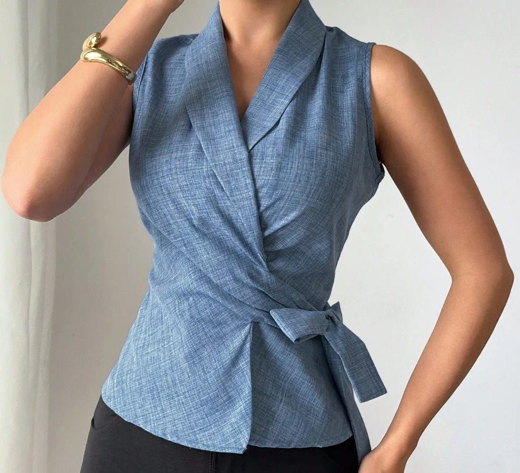 Chaleco camisero con lazo