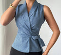 Chaleco camisero con lazo