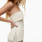Top bandeau fruncido