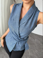 Chaleco camisero con lazo