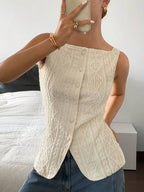 Camisa sin mangas texturizada