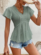 Top con cuello volante