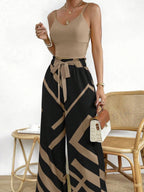 Conjunto top y pantalón con fajín