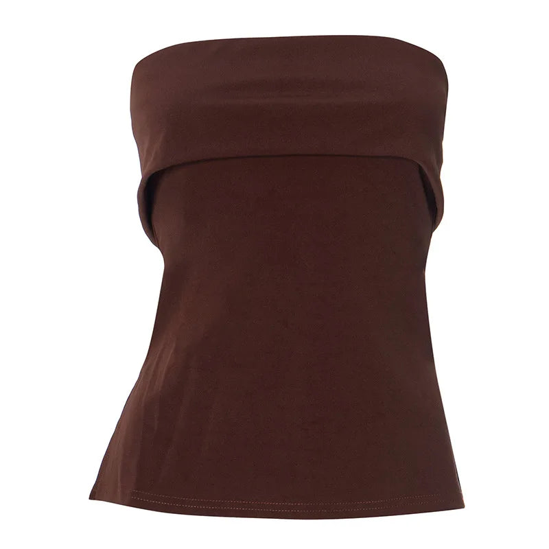 Top bandeau fruncido