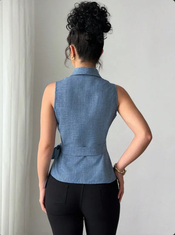 Chaleco camisero con lazo