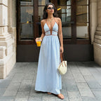 Vestido largo de rayas
