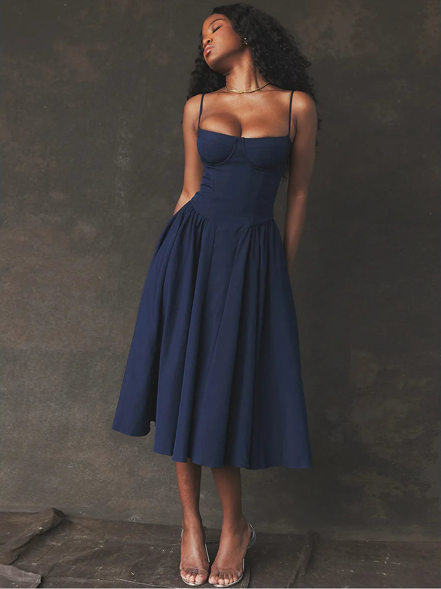 Vestido midi plisado