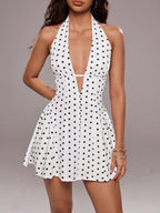 Vestido halter de lunares