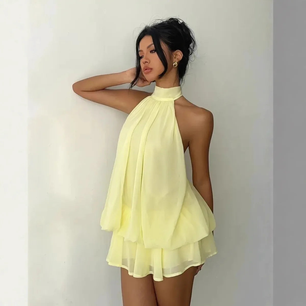 Vestido Mila Halter Espalda Descubierta