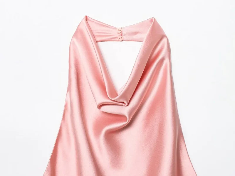 Top halter satinado