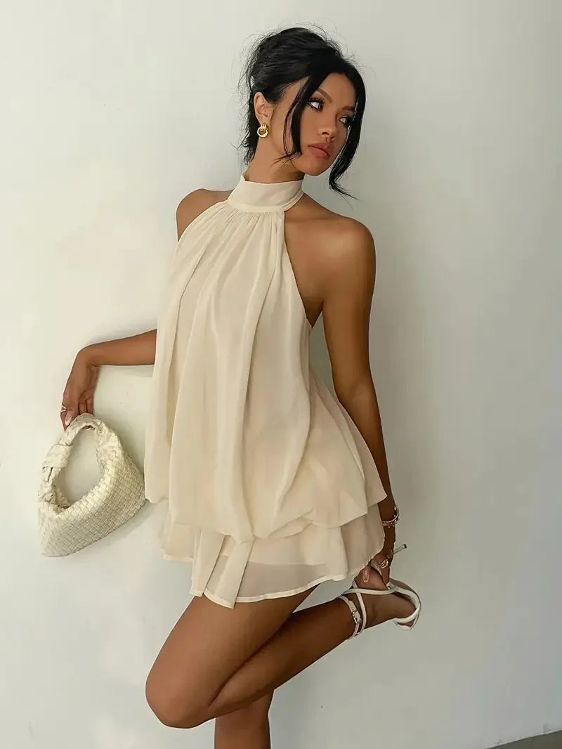 Vestido Mila Halter Espalda Descubierta