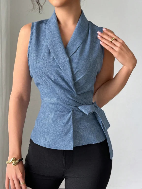 Chaleco camisero con lazo