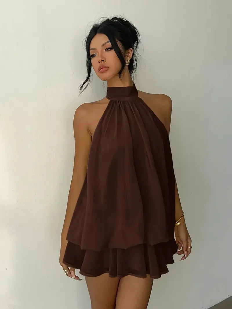 Vestido Mila Halter Espalda Descubierta