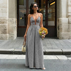 Vestido largo de rayas