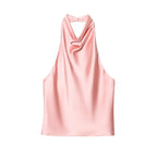 Top halter satinado