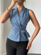 Chaleco camisero con lazo
