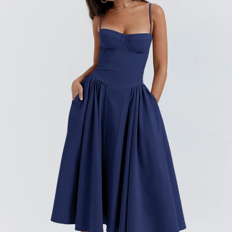 Vestido midi plisado