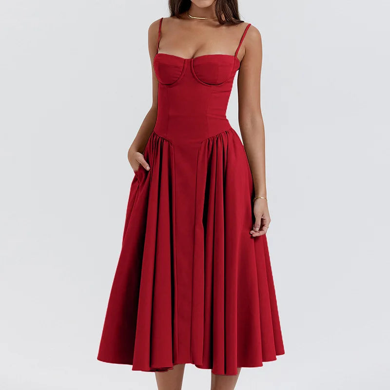 Vestido midi plisado