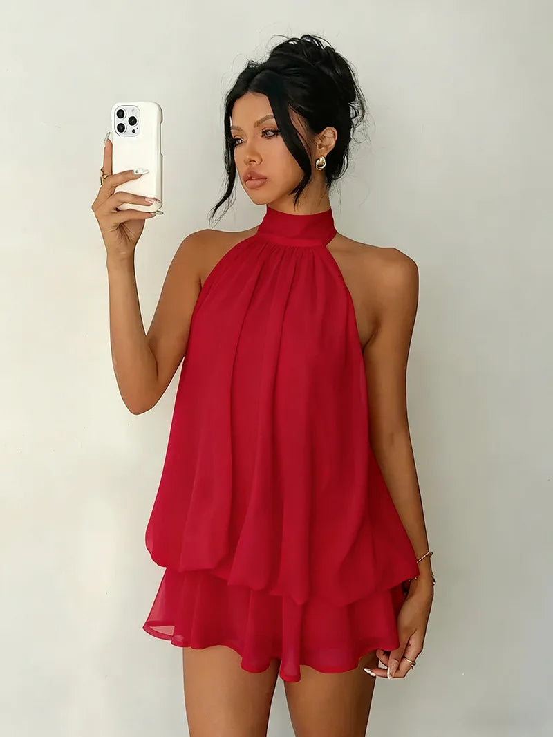 Vestido Mila Halter Espalda Descubierta