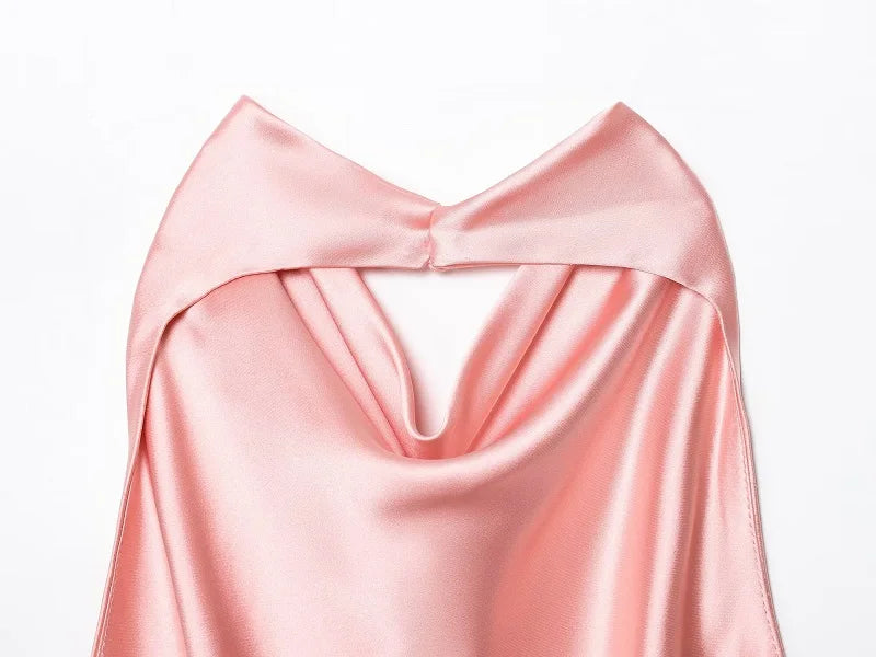 Top halter satinado