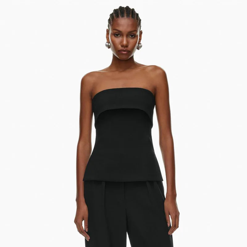 Top bandeau fruncido