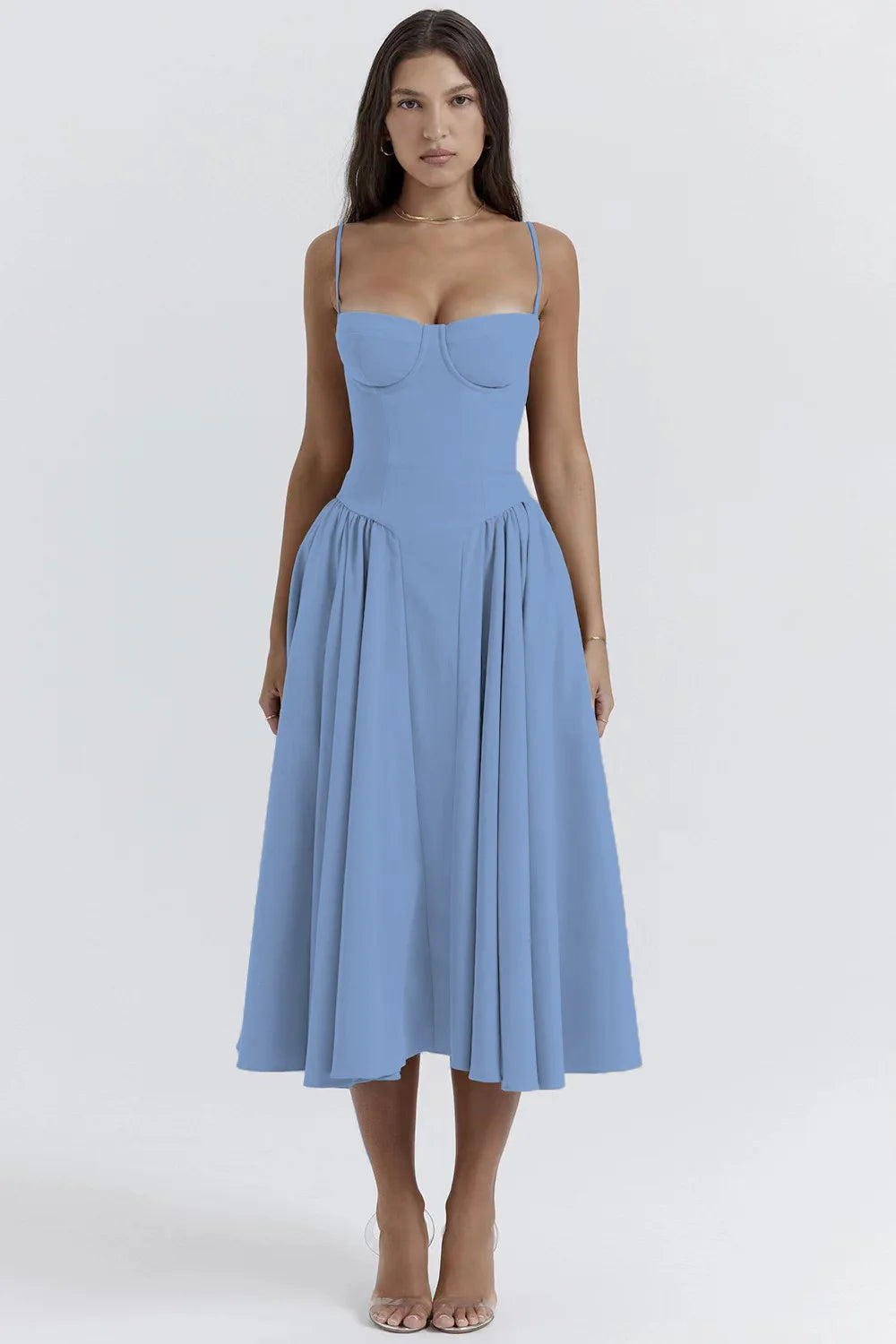 Vestido midi plisado