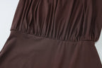 Dulzura Summer Fashion Sexy Halter Sleeveless Lace Up Backless Bodycon Mini Dress Women'S Solid Elegant Party Club Street Outfit